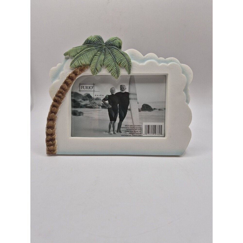 Furio Palm Tree Tropical Beach Clouds Oasis Vacation Picture Frame 4x6 Photo